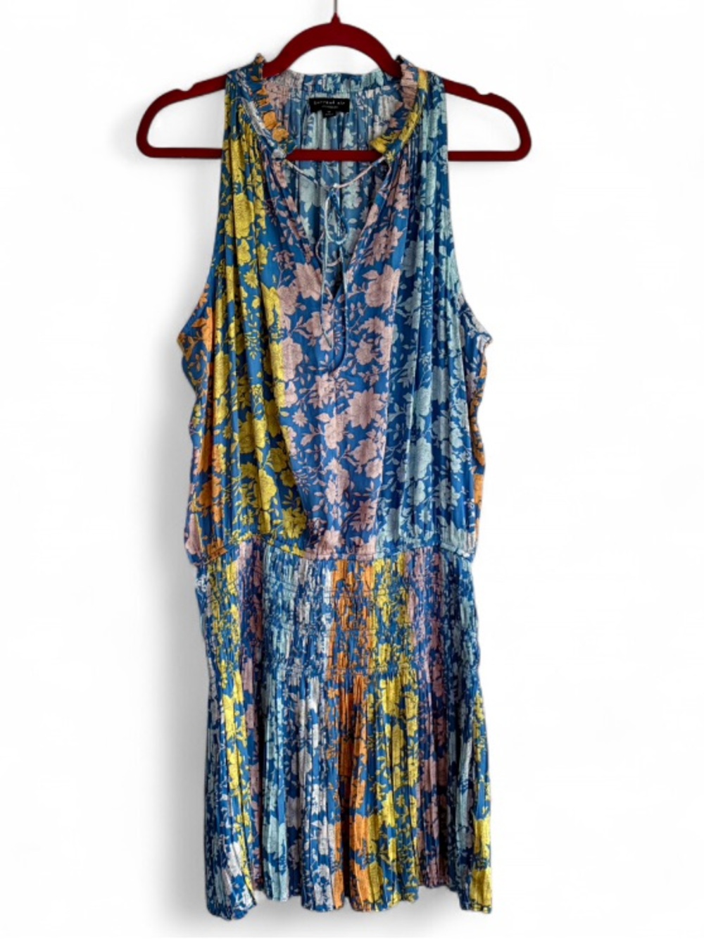 Current Air Anthropologie Sleeveless Drop Waist Pleated  Floral Dress Size M